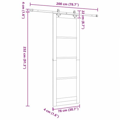 klizna vrata set bijela 78x232 cm čvrst bor Cijena