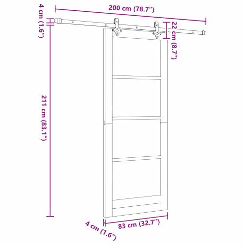 klizna vrata s okovima set bijela 83x211 cm čvrsto drvo bor Cijena