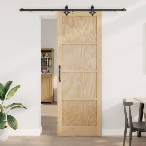 klizna vrata s kompletnim setom 83x232 cm od čvrste borovine Cijena