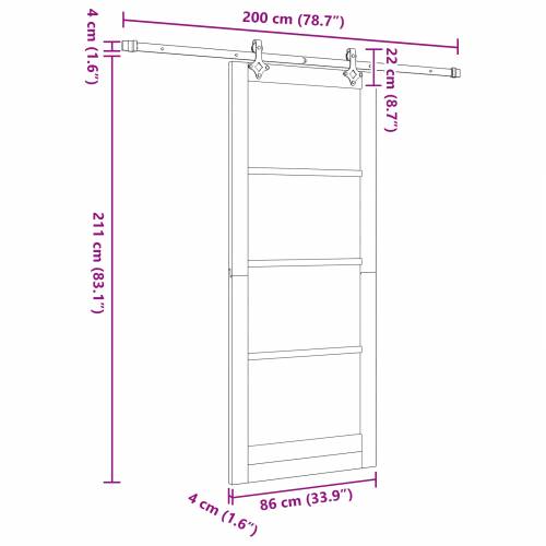 klizna vrata s opremom set bijela 86x211 cm solidno drvo borovina Cijena