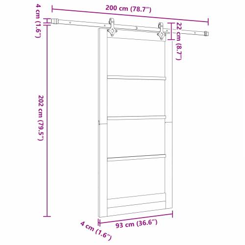 Klizna Vrata Set 93x202 cm Čvrsto Drvo Borovina Cijena