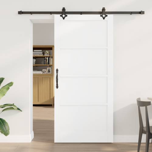 klizna vrata s setom hardvera bijela 93x202 cm čvrsto drvo bor Cijena