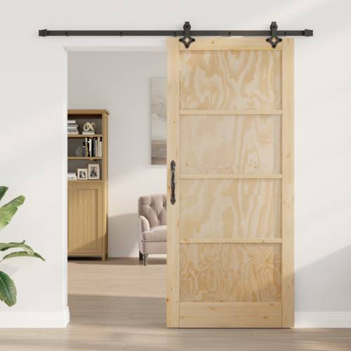 Klizna vrata s setom opreme 93x211 cm Masivna borovina Cijena