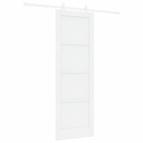 Klizna Vrata s Oprema Set Bijela 73,5x211 cm Čvrsto Drvo Borovina Cijena