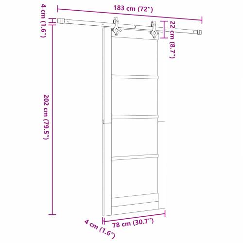 klizna vrata s opremom set Bijela 78x202 cm Čvrsta borova drva Cijena