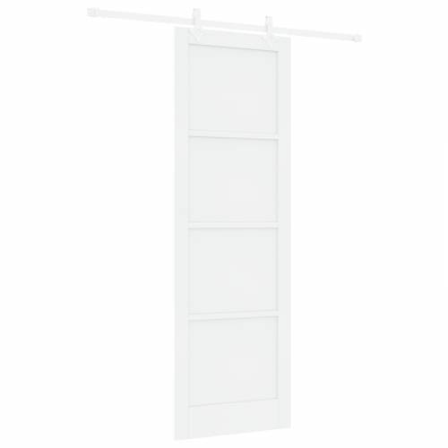 klizna vrata s setom opreme Bijela 78x232 cm od punog drva bora Cijena