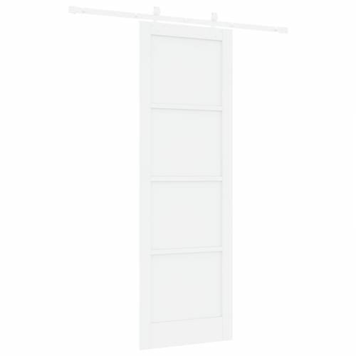 klizna vrata s setom opreme Bijela 78x232 cm od punog drva bora Cijena