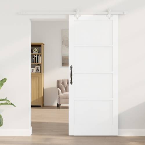 klizna vrata s setom hardvera bijela 83x202 cm čvrsto borovo drvo Cijena