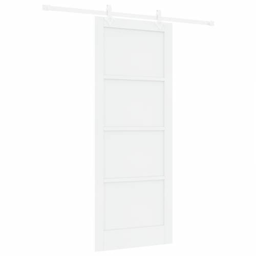 klizna vrata s setom opreme Bijela 83x211 cm Čvrsta drvena borovina Cijena