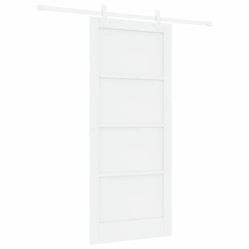Klizna Vrata s Setom Opreme Bijela 86x198.5 cm Čvrsti Bor Cijena