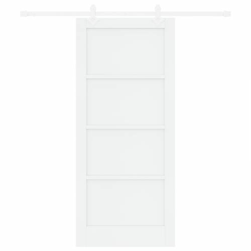Klizna Vrata s Setom Opreme Bijela 86x198.5 cm Čvrsti Bor Cijena