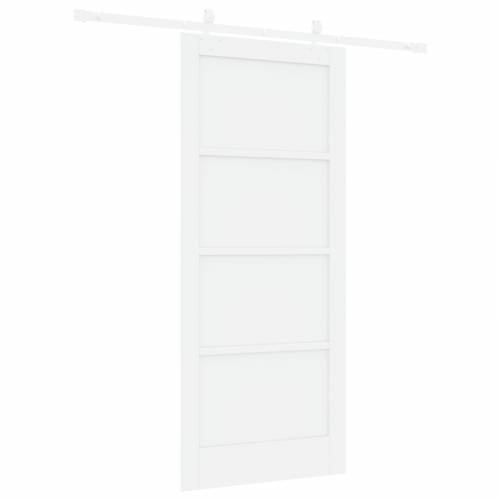 Klizna Vrata s Setom Opreme Bijela 86x198.5 cm Čvrsti Bor Cijena