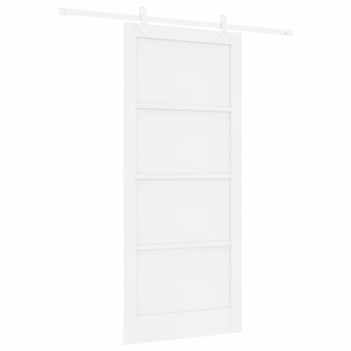 klizna vrata sa setom hardvera Bijela 93x211 cm Čvrsta bora Cijena