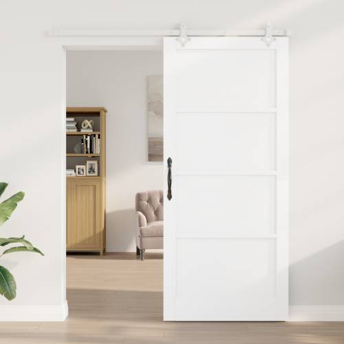 klizna vrata sa setom hardvera Bijela 93x211 cm Čvrsta bora Cijena