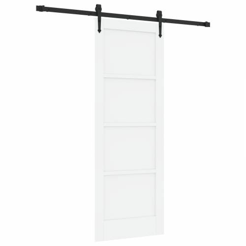 Klizna Vrata s Opremom Set Bijela 73.5x198.5 cm Čvrsta Drvena Bor Cijena