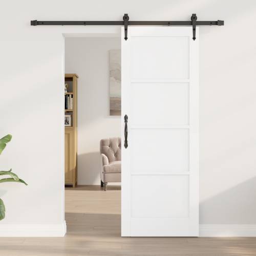 Klizna Vrata s Opremom Set Bijela 73.5x198.5 cm Čvrsta Drvena Bor Cijena