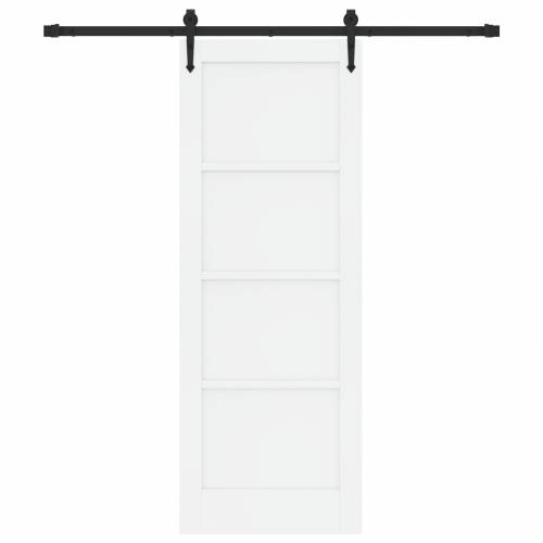 Klizna Vrata s Opremom Set Bijela 73.5x198.5 cm Čvrsta Drvena Bor Cijena