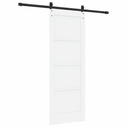 Klizna Vrata s Opremom Set Bijela 73.5x198.5 cm Čvrsta Drvena Bor Cijena