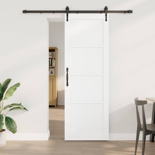 Klizna Vrata sa Setom Pribor Bijela 73.5x211 cm Čvrsto Borovo Drvo Cijena