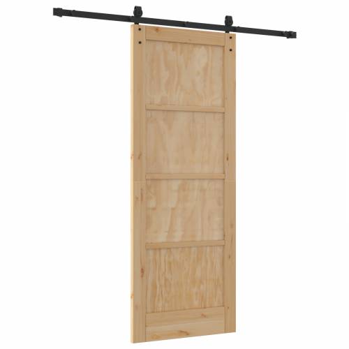 Klizna vrata s setom opreme 78x202 cm Čvrsto drvo bor Cijena