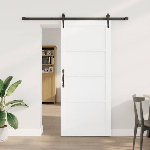 Klizna vrata s setom hardvera bijela 78x202 cm čvrsta borovina Cijena