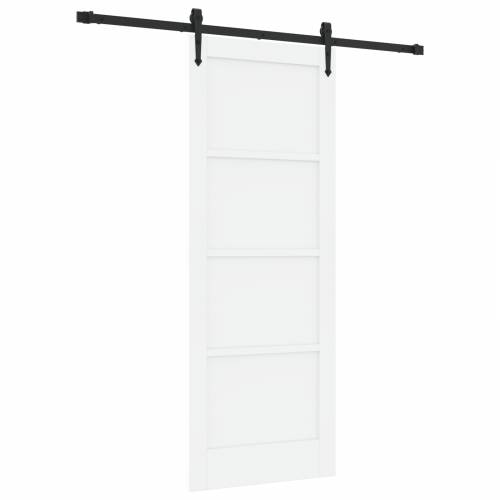 Klizna vrata s setom hardvera bijela 78x202 cm čvrsta borovina Cijena