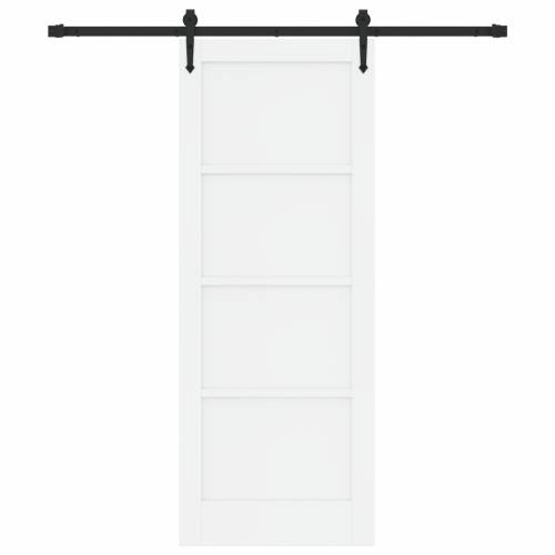 Klizna vrata s setom hardvera bijela 78x202 cm čvrsta borovina Cijena