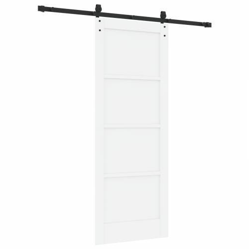 Klizna vrata s setom hardvera bijela 78x202 cm čvrsta borovina Cijena