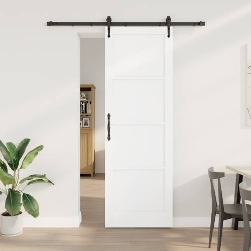 Klizna vrata sa setom opreme Bijela 78x232 cm Solidno drvo bor Cijena