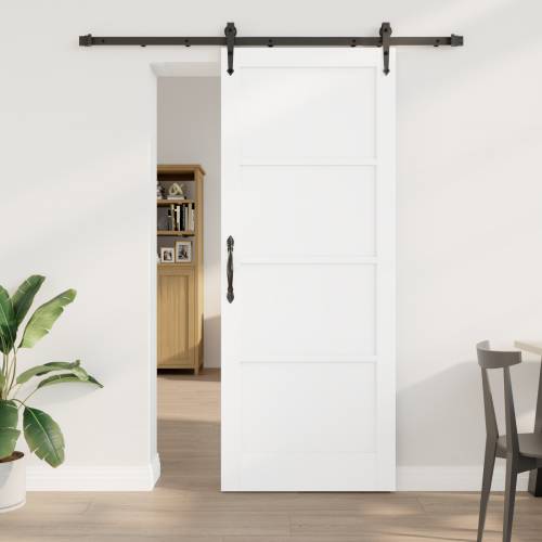 Klizna vrata s kompletnim setom bijela 83x211 cm solidno drvo bor Cijena