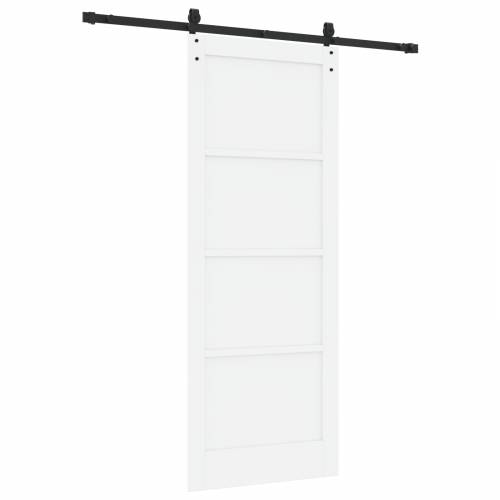 Klizna vrata s kompletnim setom bijela 83x211 cm solidno drvo bor Cijena