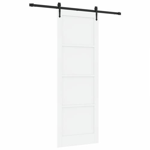 Klizna Vrata sa Setom Opreme Bijela 83x232 cm Čvrsto Drvo Borovine Cijena
