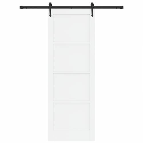 Klizna Vrata sa Setom Opreme Bijela 83x232 cm Čvrsto Drvo Borovine Cijena
