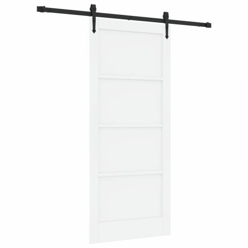 klizna vrata s hardverskim setom bijele boje 86x198,5 cm od čvrstog borova drva Cijena
