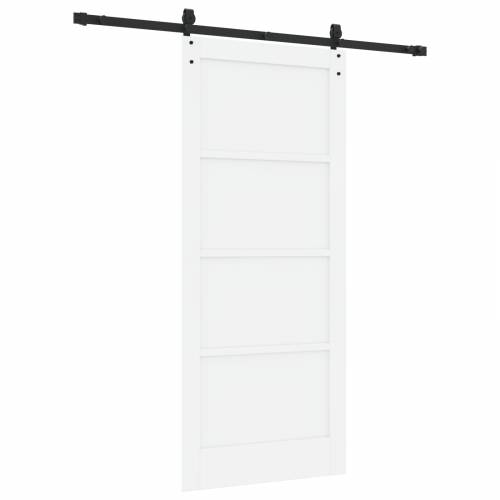 klizna vrata s hardverskim setom bijele boje 86x198,5 cm od čvrstog borova drva Cijena