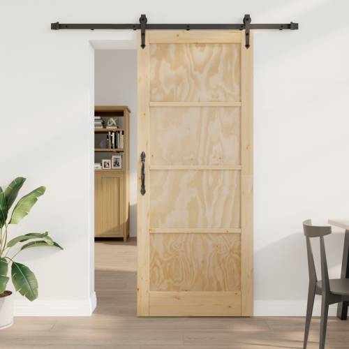 klizna vrata s hardverskim setom 86x211 cm od čvrstog borovog drveta Cijena