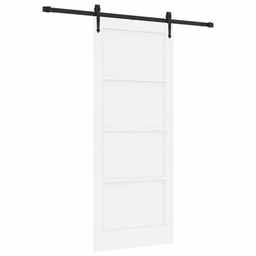 Klizna vrata s setom hardvera Bijela 86x211 cm Od punog drva bor Cijena