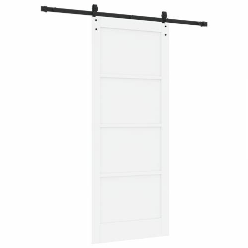 Klizna vrata s setom hardvera Bijela 86x211 cm Od punog drva bor Cijena