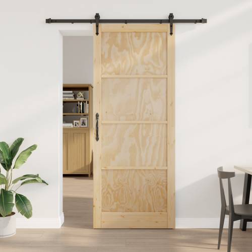Klizna Vrata sa Oprema Set 93x232 cm Masivna Drvo Borovina Cijena