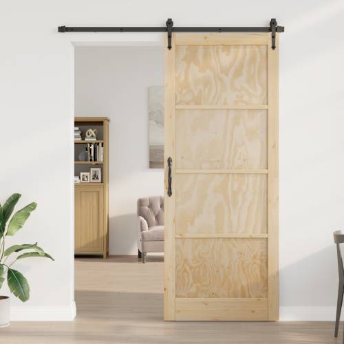 Klizna Vrata sa Oprema Set 93x232 cm Masivna Drvo Borovina Cijena