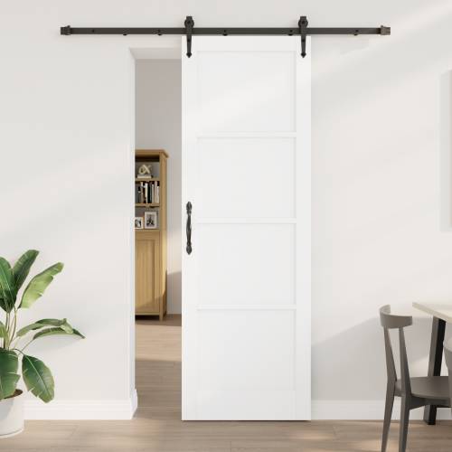 klizna vrata sa hardverskim setom Bijela 78x232 cm Čvrsto drvo Bor Cijena