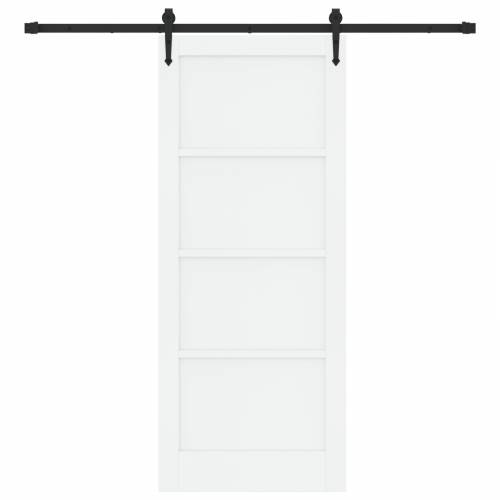 Klizna Vrata s Setom Bijela 83x202 cm Čvrsta Drvo Borovina Cijena