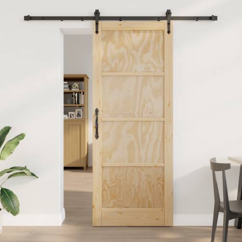 klizna vrata sa setom hardvera 83x211 cm Čvrsta borovina Cijena