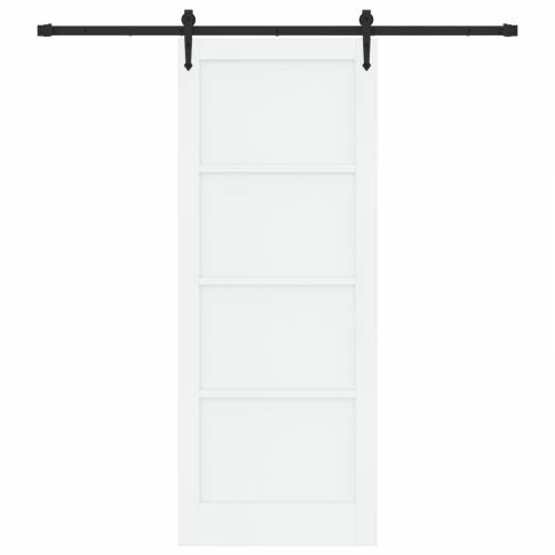 klizna vrata s kompletnom opremom Bijela 83x211 cm Čvrsto borovo drvo Cijena