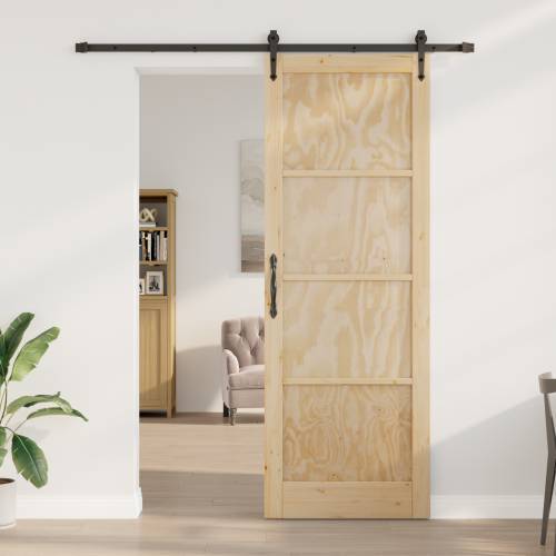 Klizna Vrata s Opremskim Setom 83x232 cm Od Borovog Drva Cijena