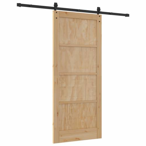 Klizna vrata s hardverskim setom 86x198.5 cm od čvrstog borovog drva Cijena