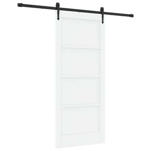 klizna vrata s opremom bijela 86x198.5 cm od čvrstog borovog drveta Cijena