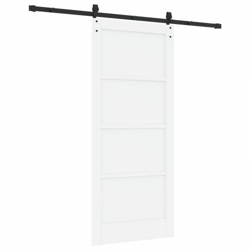 klizna vrata s opremom bijela 86x198.5 cm od čvrstog borovog drveta Cijena