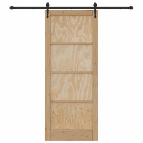 Klizna vrata s opremom 86x211 cm od punog drva borovine Cijena