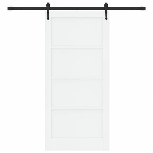 klizna vrata s setom hardvera bijela 93x202 cm od čvrstog bora Cijena